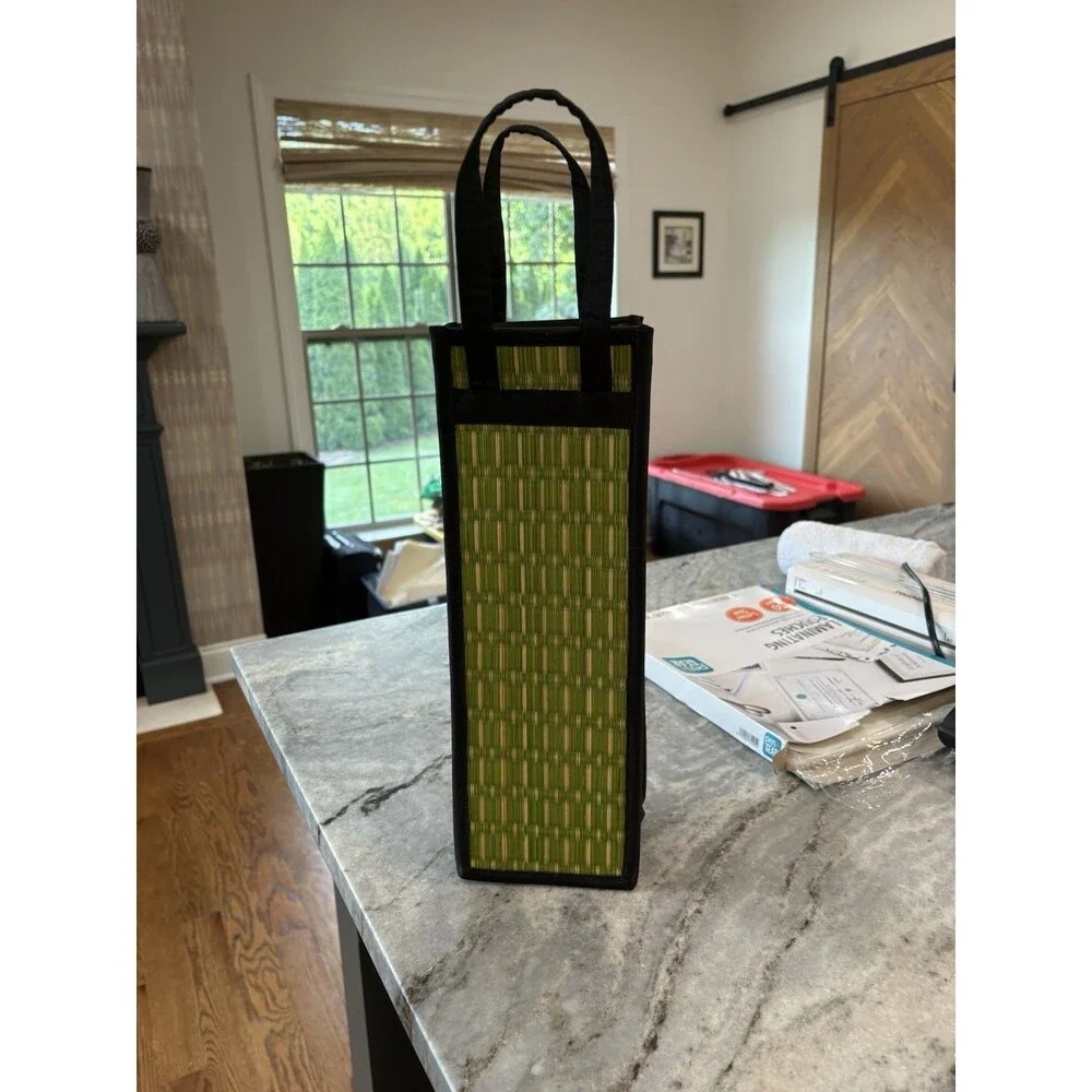 Baskets of Cambodia Multi-Color Saraye Tatami Wine Tote